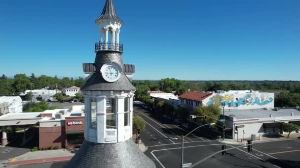 Flying Clocktower Red Bluff California — Stock Video