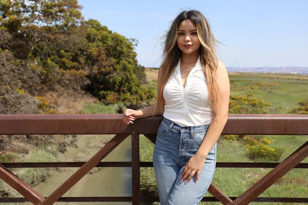 Photo Beautiful Lady Park Summer Day — Fotografia de Stock