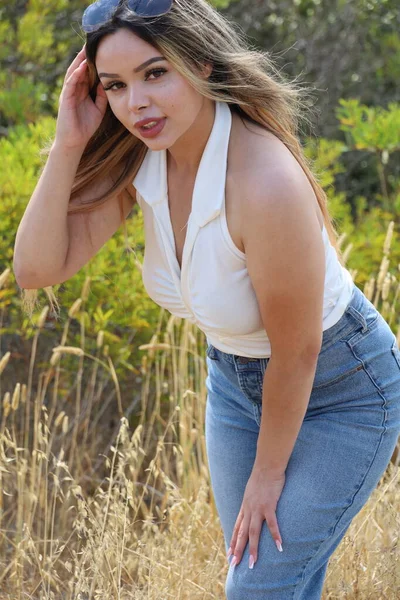 Photo Beautiful Lady Park Summer Day — Stock Photo, Image