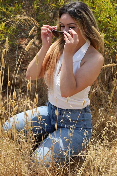 Photo Beautiful Lady Park Summer Day — Stock Photo, Image