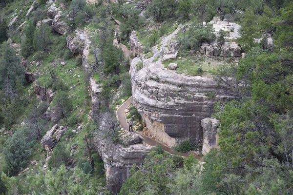 Foto Pueblo Nativo Americano Walnut Canyon Arizona — Fotografia de Stock