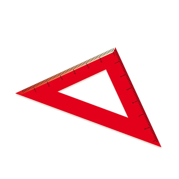 삼각형의 그림의 형태로 붉은 눈금자 — 스톡 사진