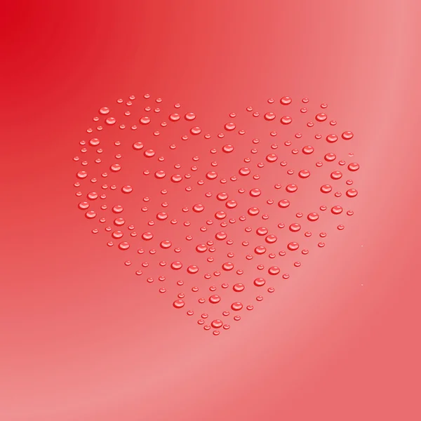 Heart outline from water drops.Vector illustration — Stock Vector