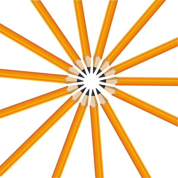 Czternaście żółtych ołówków — Wektor stockowy