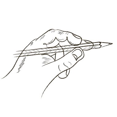 insan eli ve kalem. vektör çizim