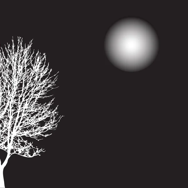 Beyaz bir ağaç .vector çizim silueti