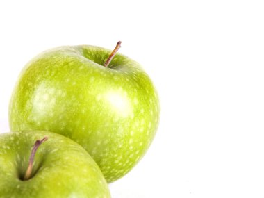 İki yeşil elma meyve kompozisyonu