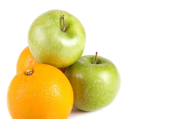 meyve kompozisyonu, yeşil elma ve portakal