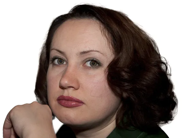 Portrait of a girl in a green dress — Stock Photo, Image