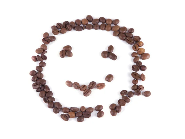 Samenstelling van koffie bonen in de vorm van een smiley — Stockfoto