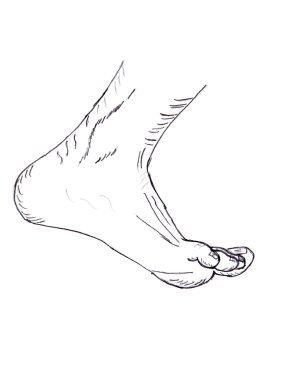 karakalem. insan bacak