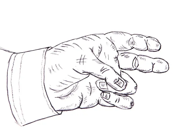 Карандашный рисунок. человеческая рука — стоковое фото