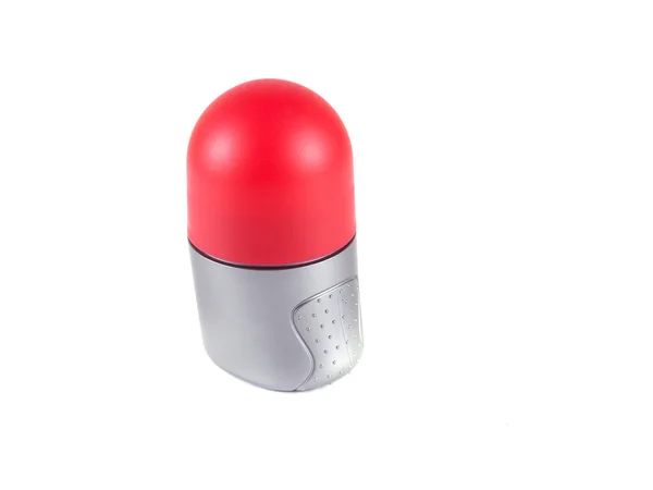 Kırmızı kaplı deodorant şişesiyle — Stok fotoğraf