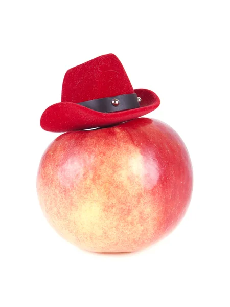 Elma ve kırmızı şapka meyve kompozisyonu — Stok fotoğraf