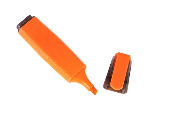 Office composition of the orange marker — Stock Photo, Image