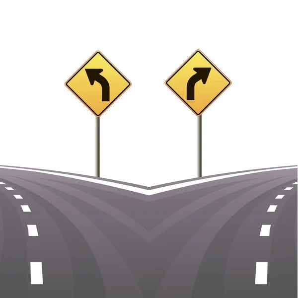 işaretler ve Asfaltlı road.vector illüstrasyon