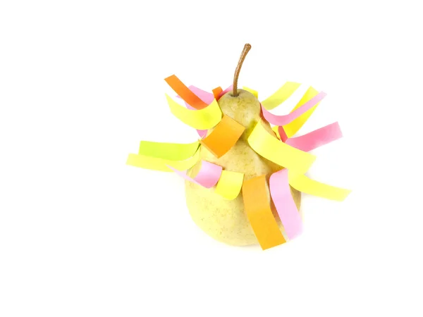 meyve kolmpozitsiya yeşil armut ve çıkartmalar