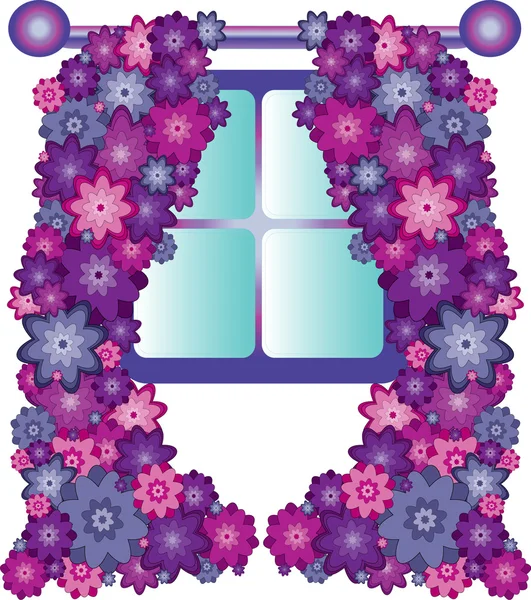 Floral curtain — Stock Vector