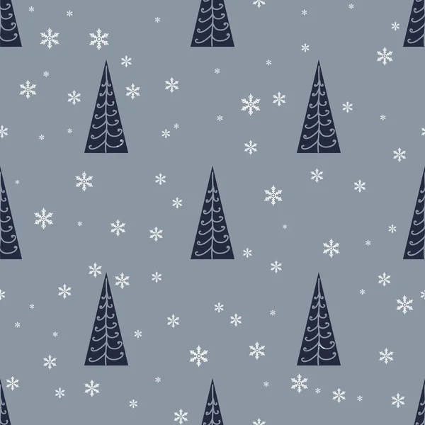 Weihnachten nahtlosen Hintergrund mit Schneeflocken — Stockvektor