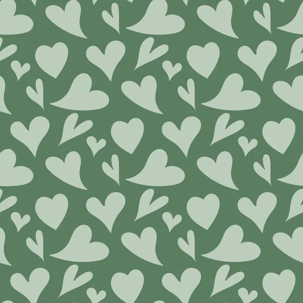 Valentinstag Nahtlose Muster Herz Dekorativer Herzhintergrund Mit Valentinsherzen Vektorillustration — Stockvektor
