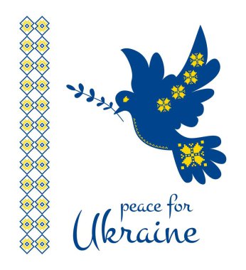 Ukrayna bayrağı barış güvercini şeklinde. Ukrayna 'da barış kavramı.