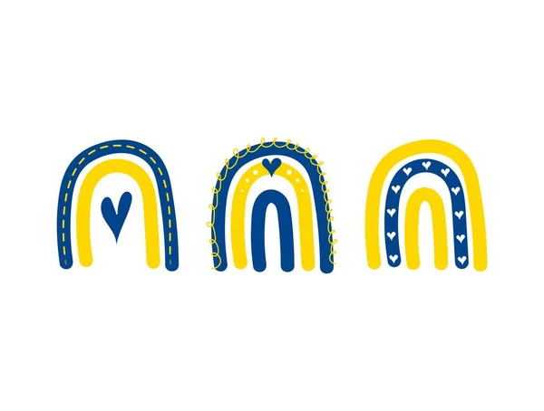 Bandeira da Ucrânia em forma de arco-íris de paz. O conceito de paz na Ucrânia. — Vetor de Stock