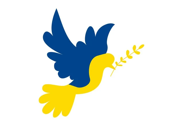 Bandeira da Ucrânia em forma de pomba de paz. O conceito de paz na Ucrânia. — Vetor de Stock