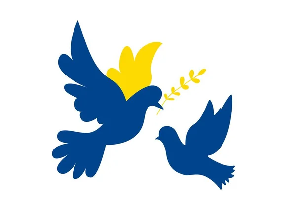 Флаг Украины в виде голубя мира. Концепция мира в Украине. — стоковый вектор
