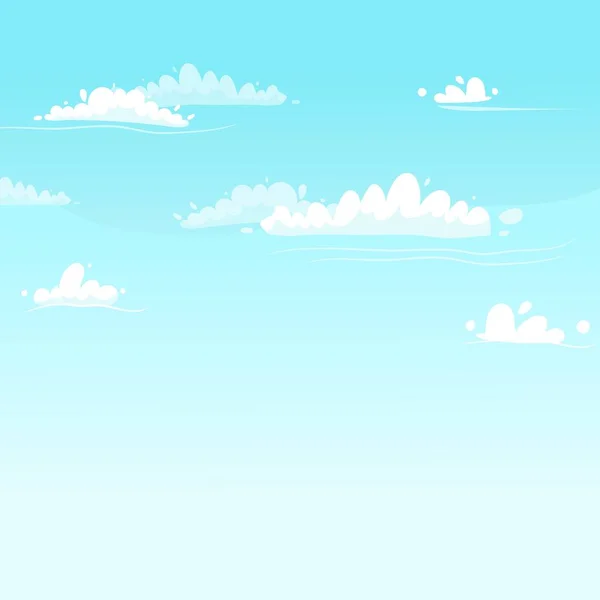 Blauwe lucht gradiënt achtergrond met witte wolken — Stockvector