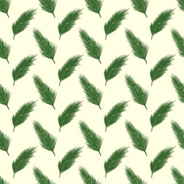 Noel Ağacı Dalları Deseni. Çam Dallı Kusursuz Kış Şablonu.