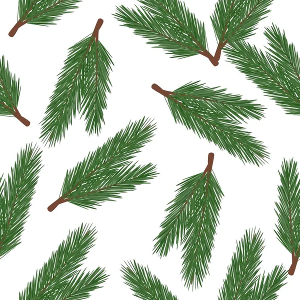 Christmas Tree Branches Pattern Seamless Winter Pattern Pine Branches — Διανυσματικό Αρχείο