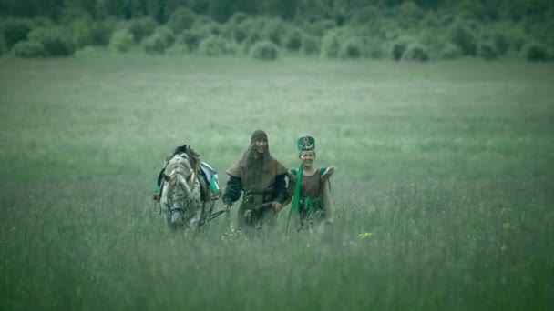 Long shot of Asiatic barbarian Altai (statis-hari ) — Stok Video