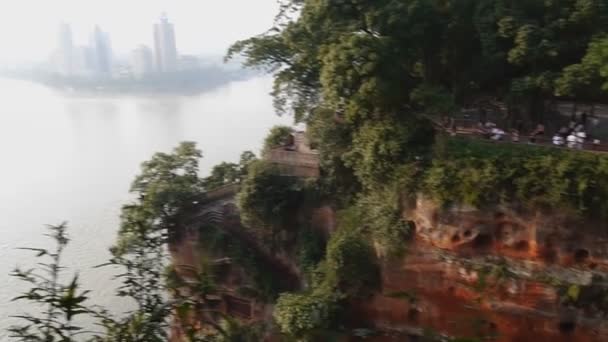 Leshan. největší Buddhy na světě — Stock video