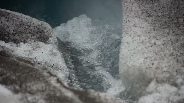 特写的融化的冰川全球变暖气候变化 (静态-天) — 图库视频影像