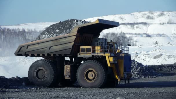 Mittlere Aufnahme von LKW Monster Rock (gemischt-andere - Morgendämmerung) — Stockvideo