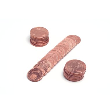 yüzde işareti, euro coins