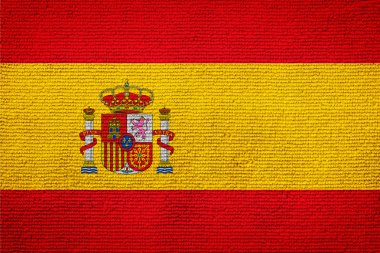 Flag Of Spain on a fabric texture clipart