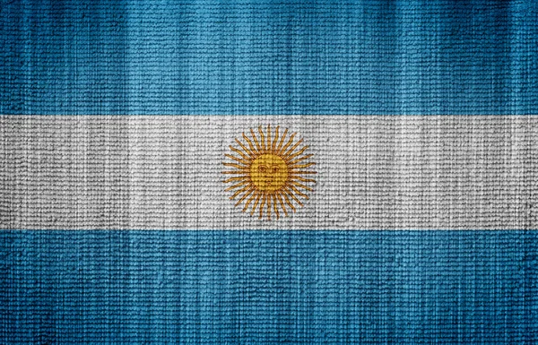 Argentina flag on a fabric texture — Stock Photo, Image