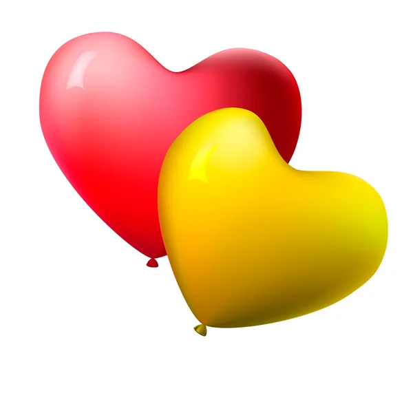 Duas bolas de coração em um fundo branco — Fotografia de Stock