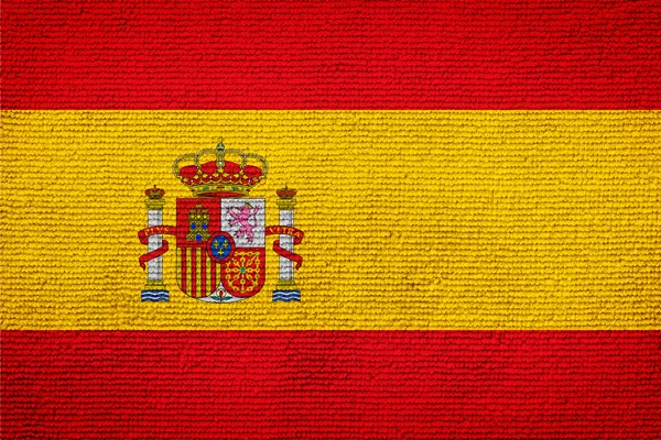 Flaga Hiszpanii tekstura tkanina — Zdjęcie stockowe