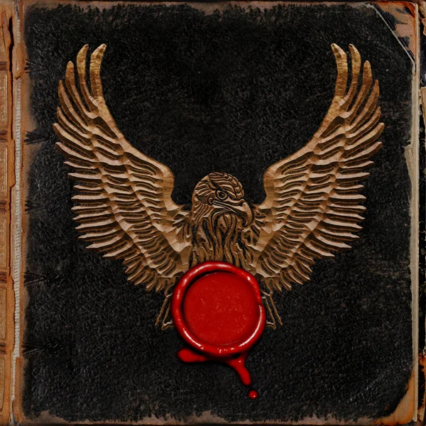 Aquila con sigillo rosso — Foto Stock