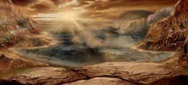 Dalgalar kıyıya buzlu dayak