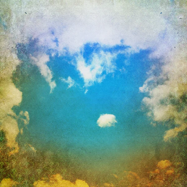 Vintage background with clouds in the sky — Stock Photo, Image