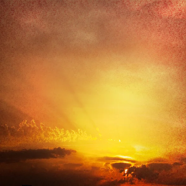 Ročník pozadí s mraky na obloze — Stock fotografie