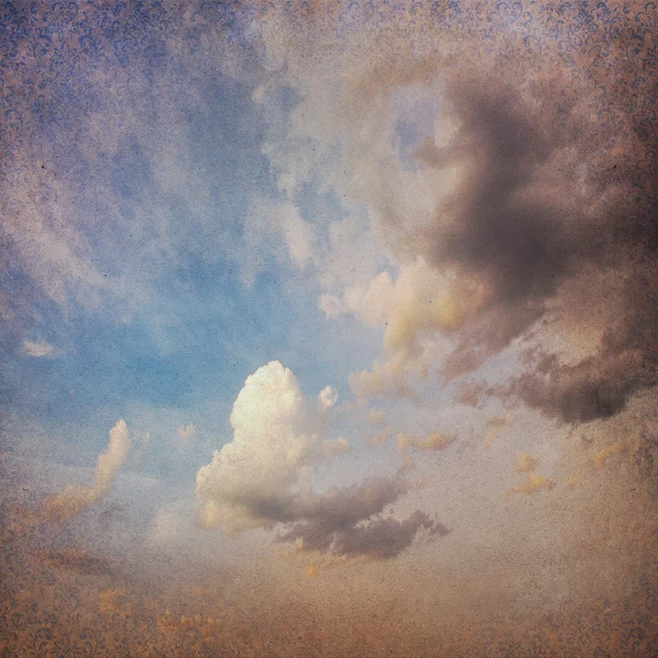Vintage background with clouds in the sky — Stock Photo, Image