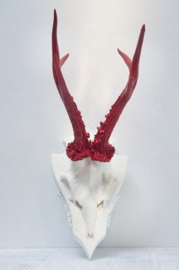 Red and white deer antler clipart