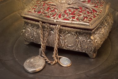 Antique jewelry box clipart