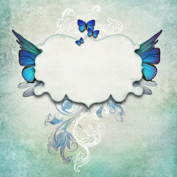 Vintage background with butterflies — Stock Photo, Image