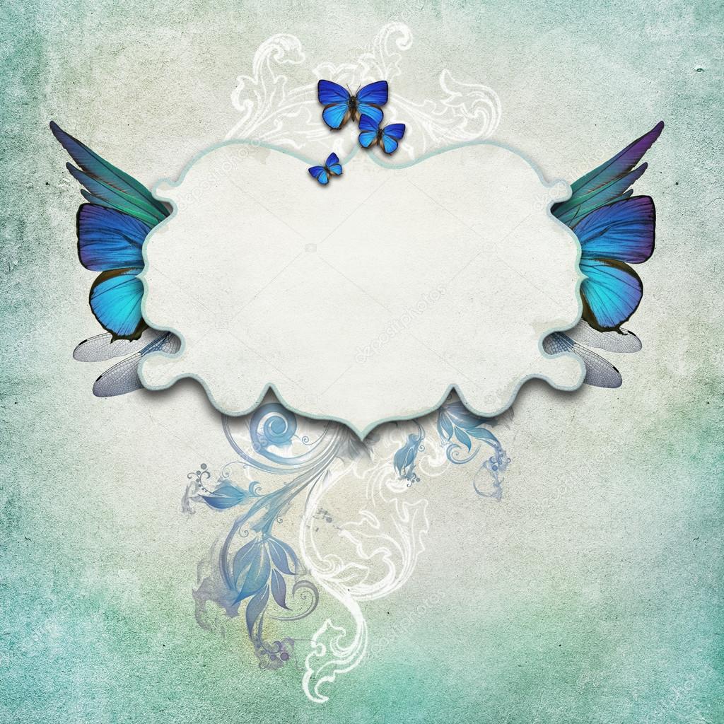 Vintage background with butterflies