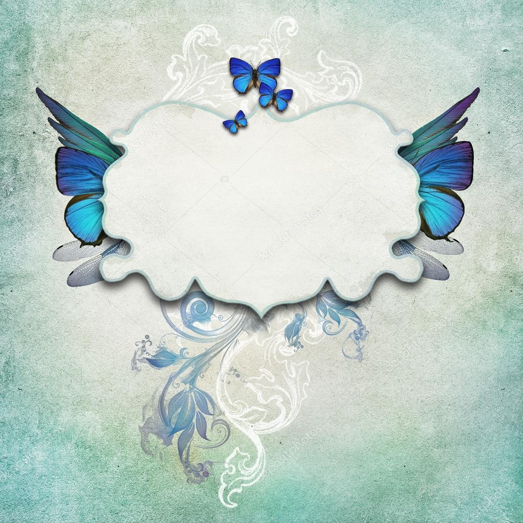 Vintage background with butterflies Stock Photo by ©piolka 39759207